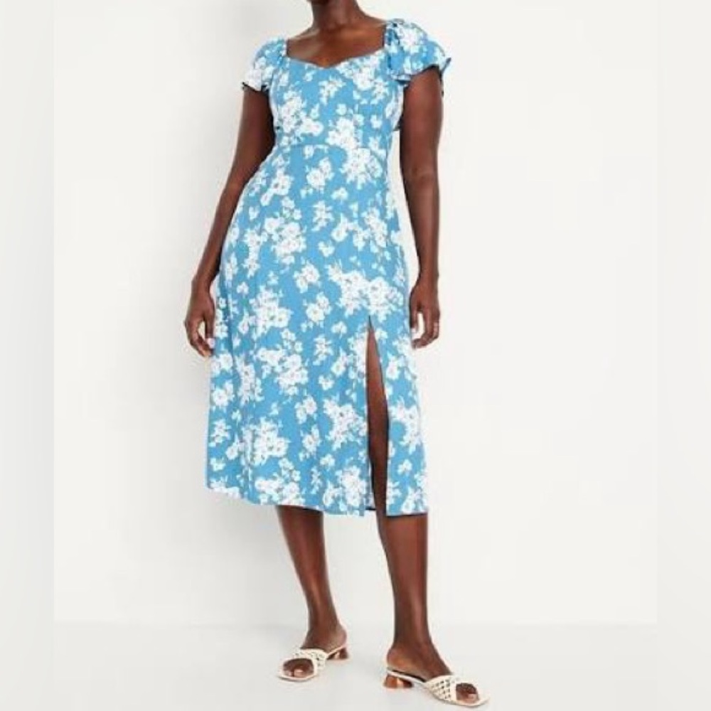 Old Navy Flutter-Sleeve Crepe Midi Dress(1)